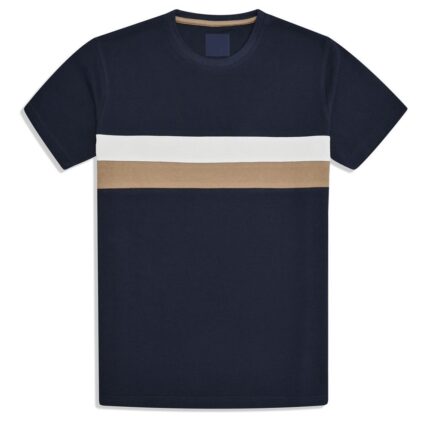 Navy Color Block Crew Neck T-shirt