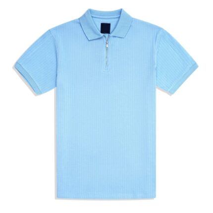 Sky Texture Jersey Polo Shirt