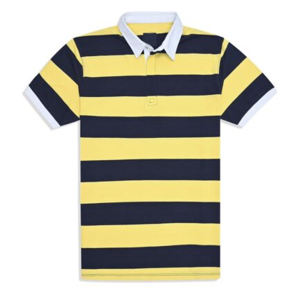 Ray Flower Stripe Jersey Polo Shirt
