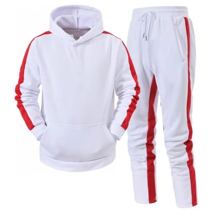 Zipper Hoodies with Pokets Elastic Waist Sweatpants Sports Suit