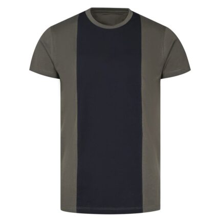 Olive Color Block Crew Neck T-shirt